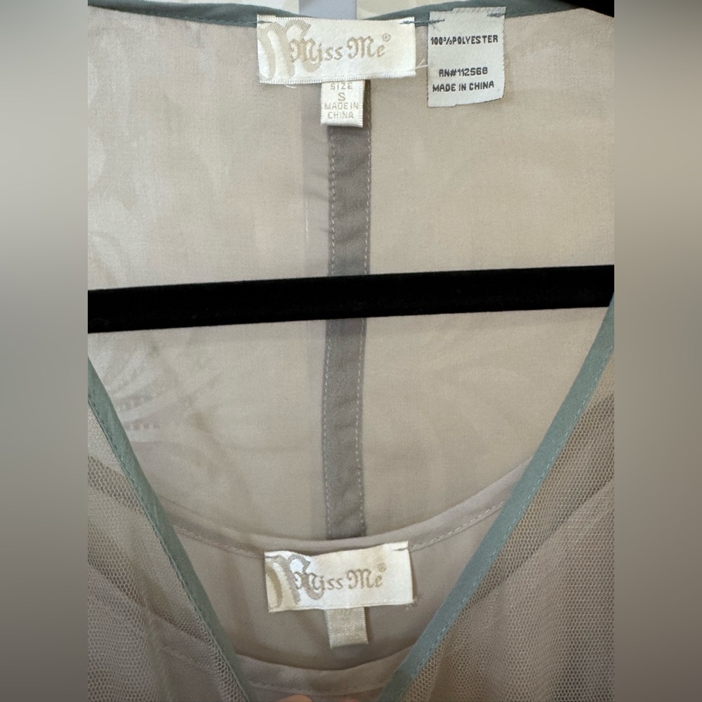 Miss Me Double Tank with Blue Floral Embroidery and Beaded - Picture 2 of 12